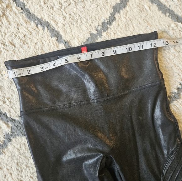 Spanx Faux Leather Moto Style Full Length Leggings Small - Picture 3 of 6